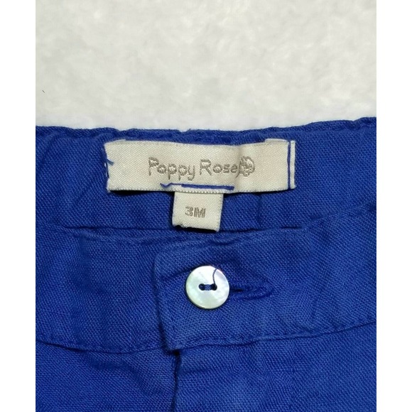 BABY BOY POPPY ROSE DENMARK EURO-BOUTIQUE MARLON SEA BLUE LINEN SHORTS $95 3M - Picture 5 of 7